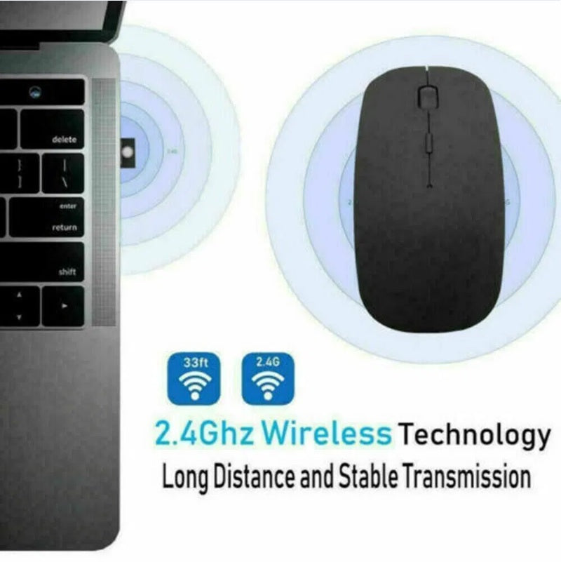 2.4GHz USB Wireless Optical Mouse Mice For Macbook Pro Air PC