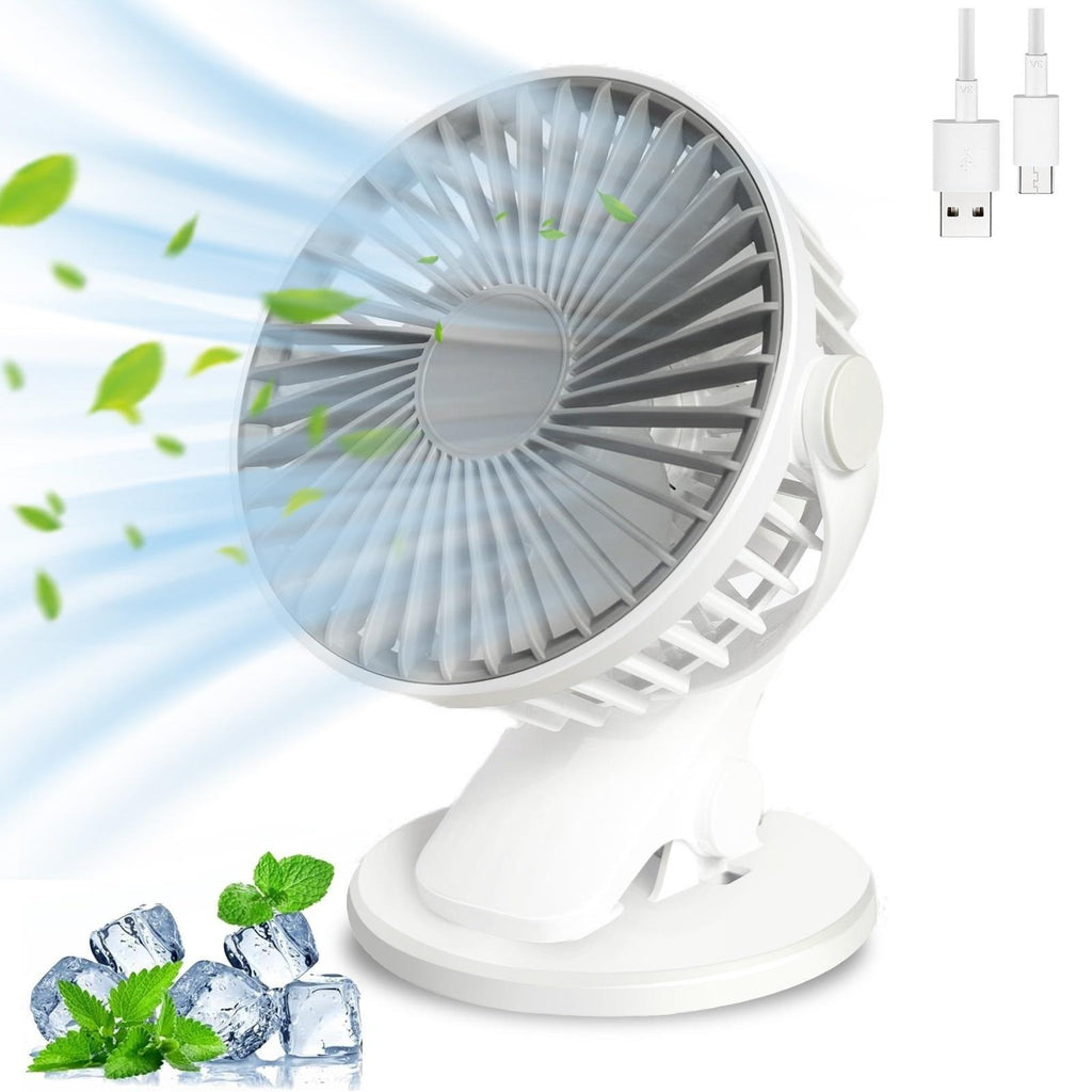 Ultra Quiet Clip On Fan With 360 Degree Rotation, USB Rechargeable Portable Personal Fan For Desk, Bed, Dorm, Treadmill And Indoor Outdoor Use