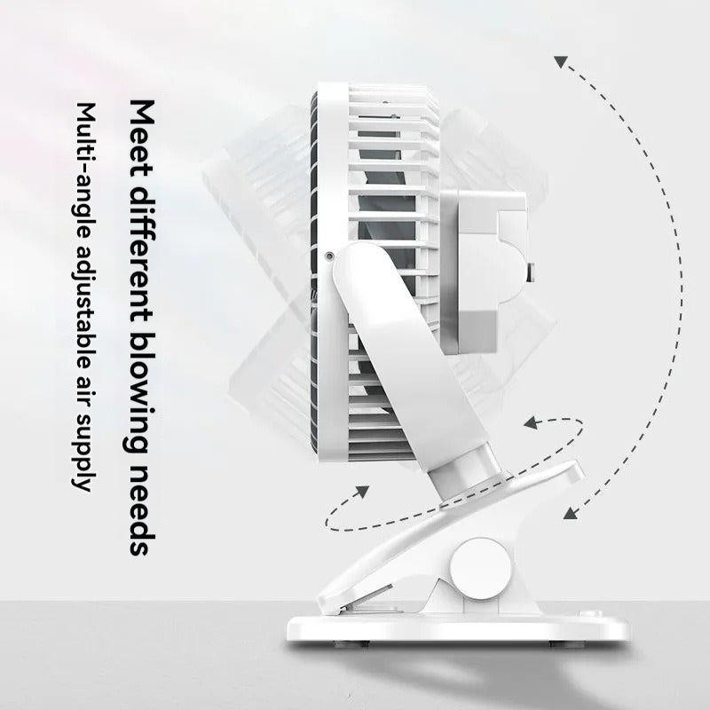 Ultra Quiet Clip On Fan With 360 Degree Rotation, USB Rechargeable Portable Personal Fan For Desk, Bed, Dorm, Treadmill And Indoor Outdoor Use